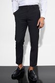 Black Slim Cropped Suit Pants