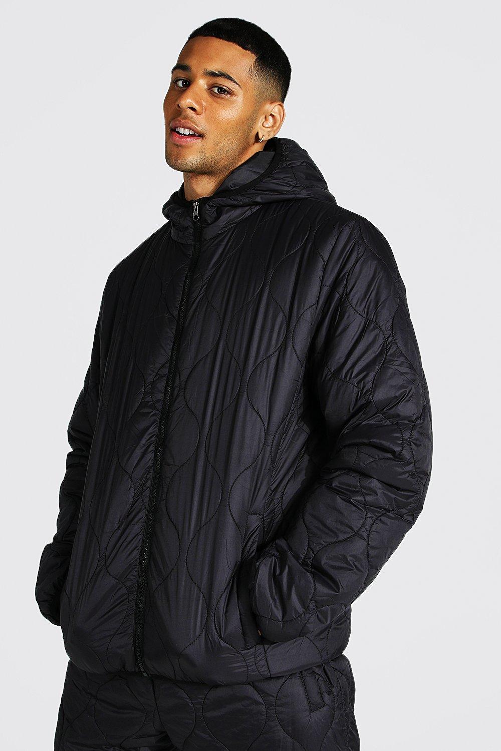 boohooMAN Padded Half Zip Jacket - Men's Cagoules