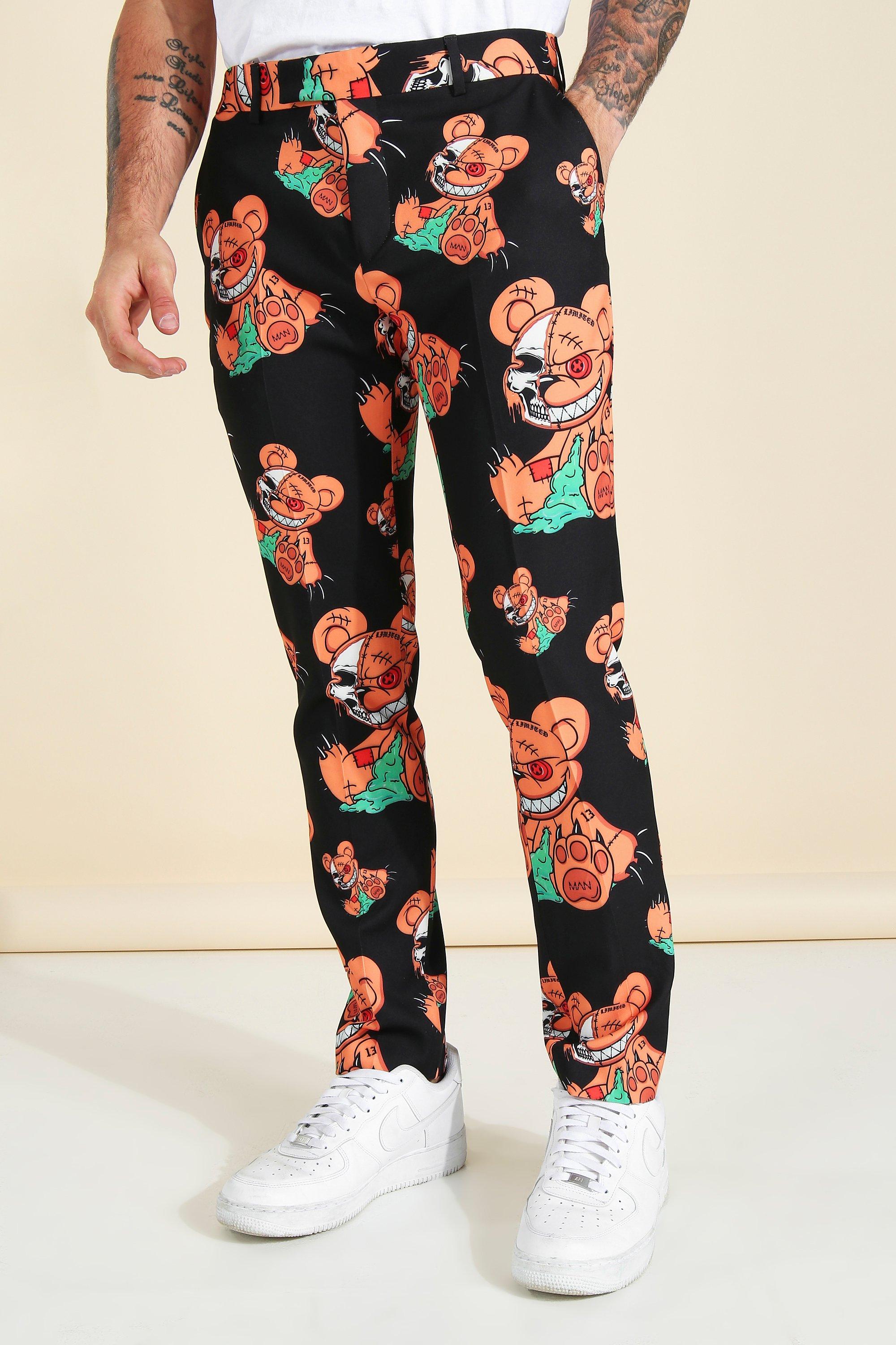 Black Skinny Teddy Suit Trousers
