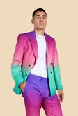 Multi Double Breasted Ombre Suit Jacket