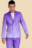 Purple Double Breasted Ombre Suit Jacket