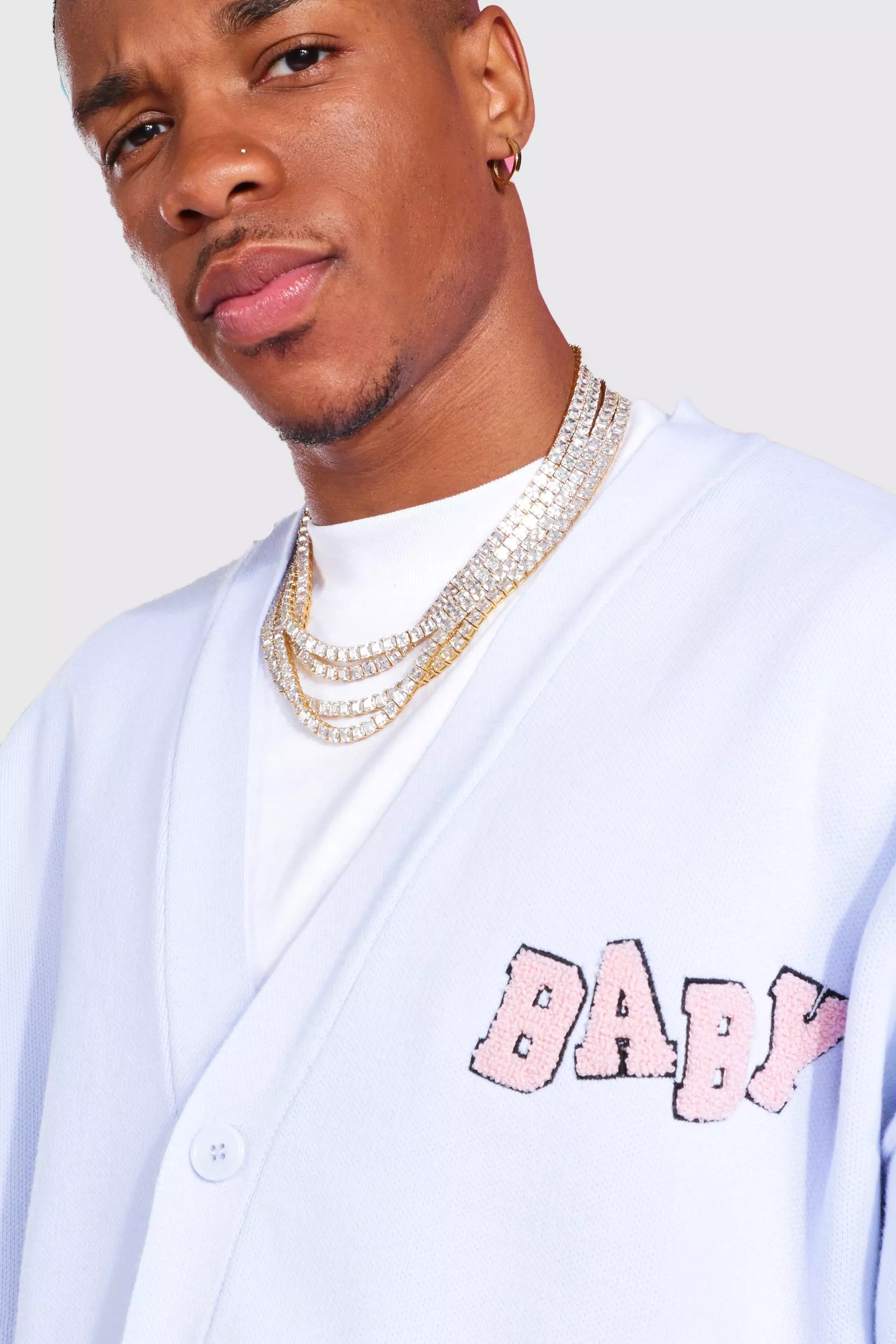 Pastel blue Oversized Cardigan alternative image