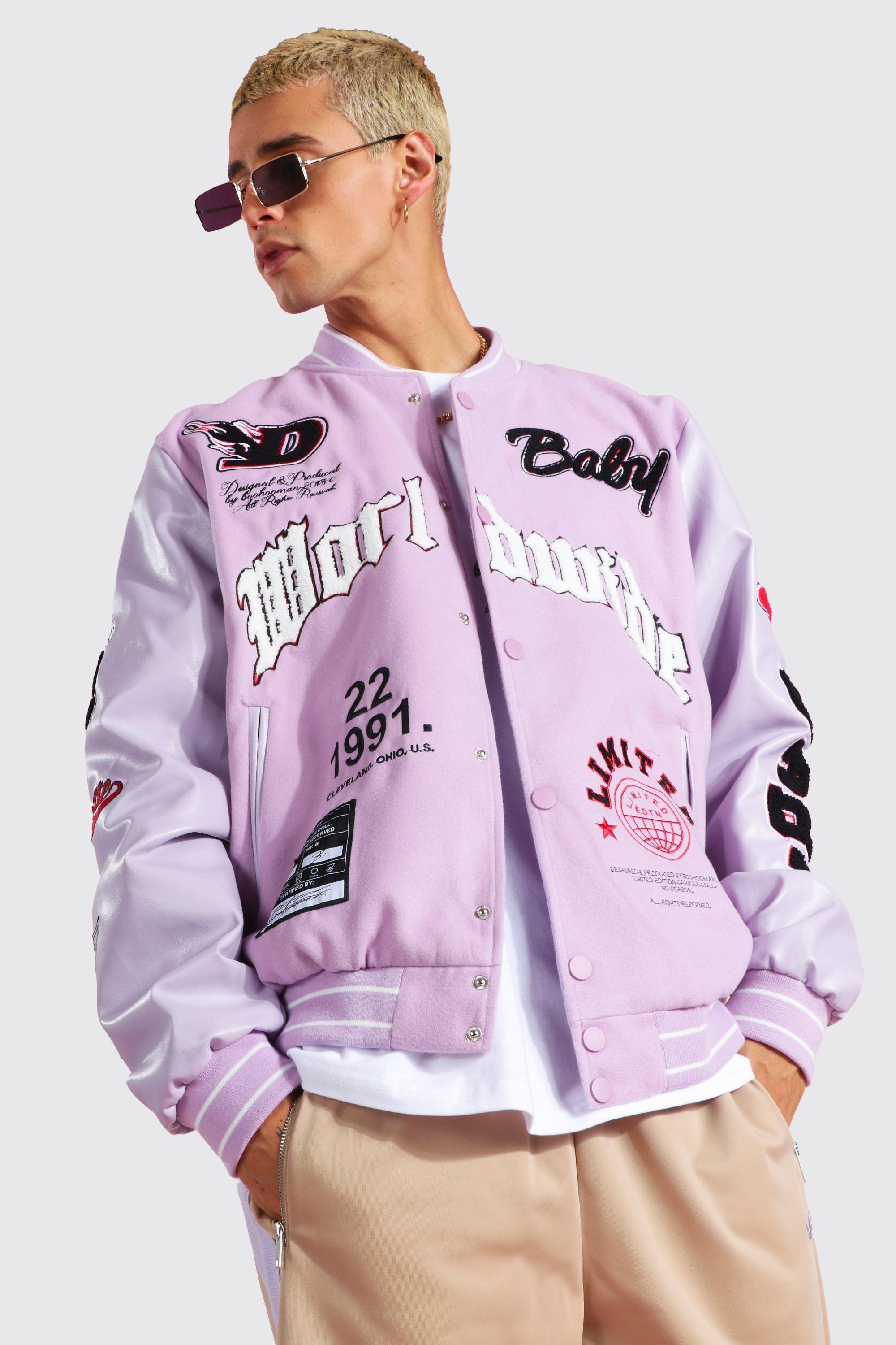 Girls Lilac Manhattan Logo Bomber Jacket