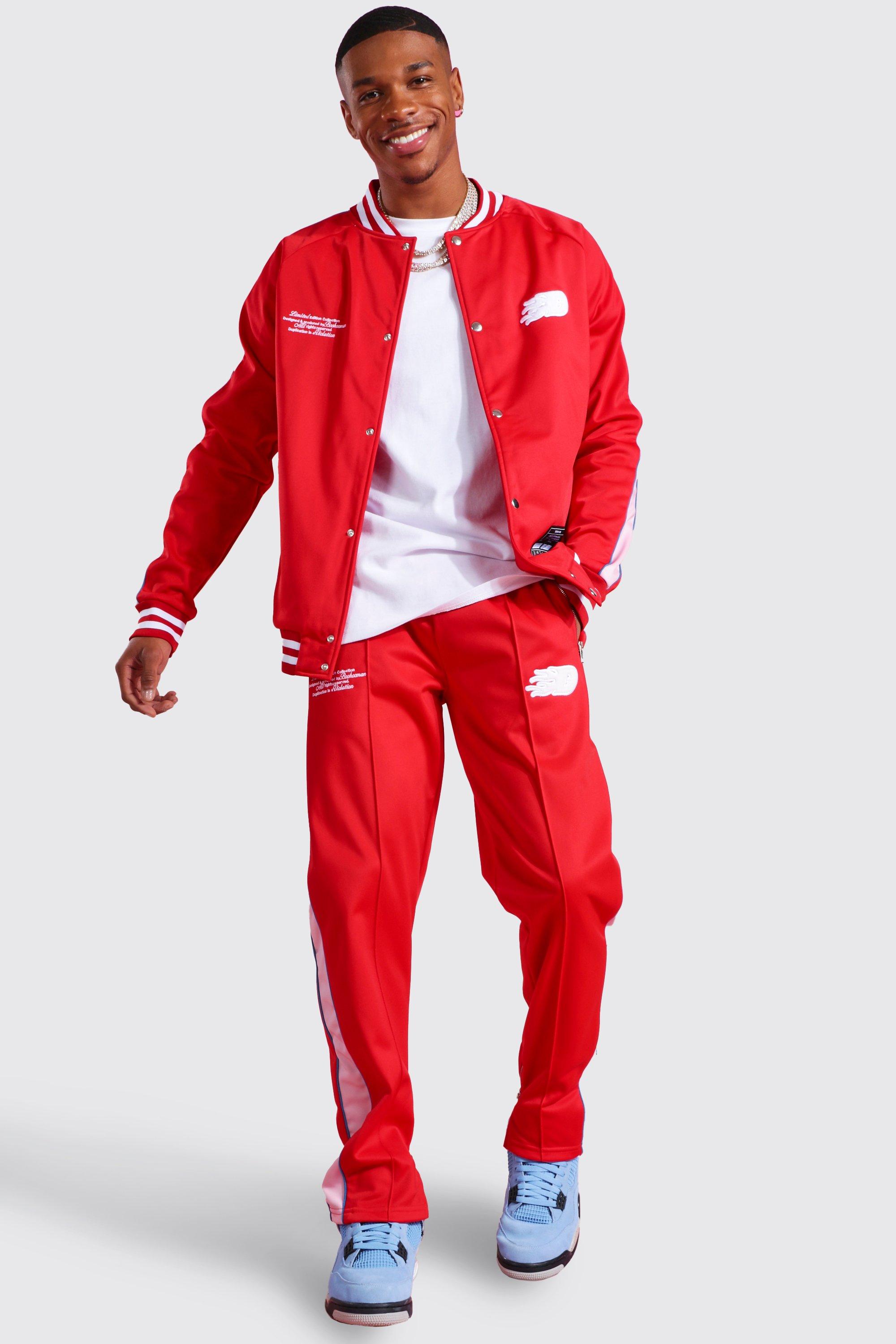 Red store boohooman tracksuit