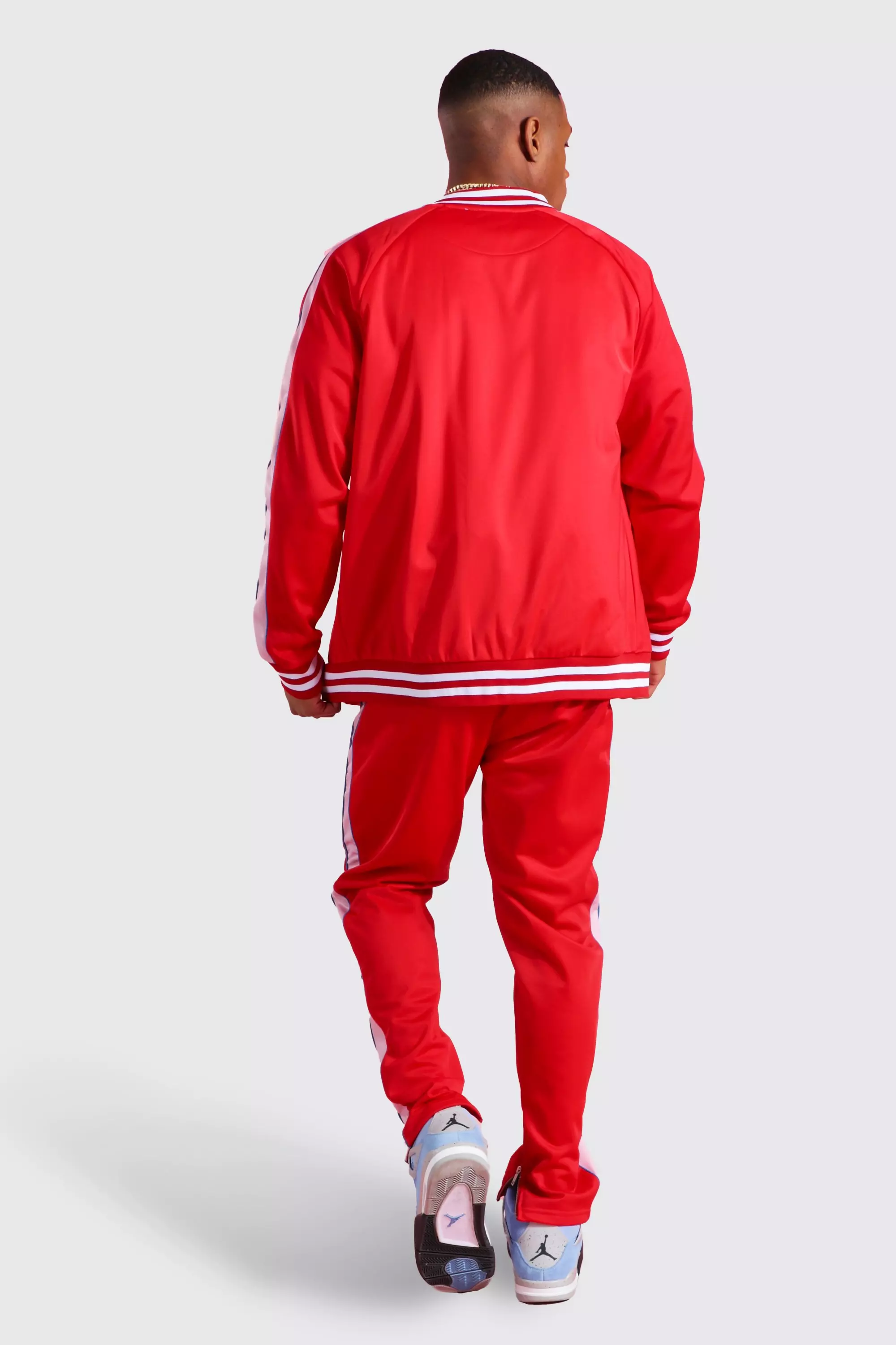 Boohooman red tracksuit outlet
