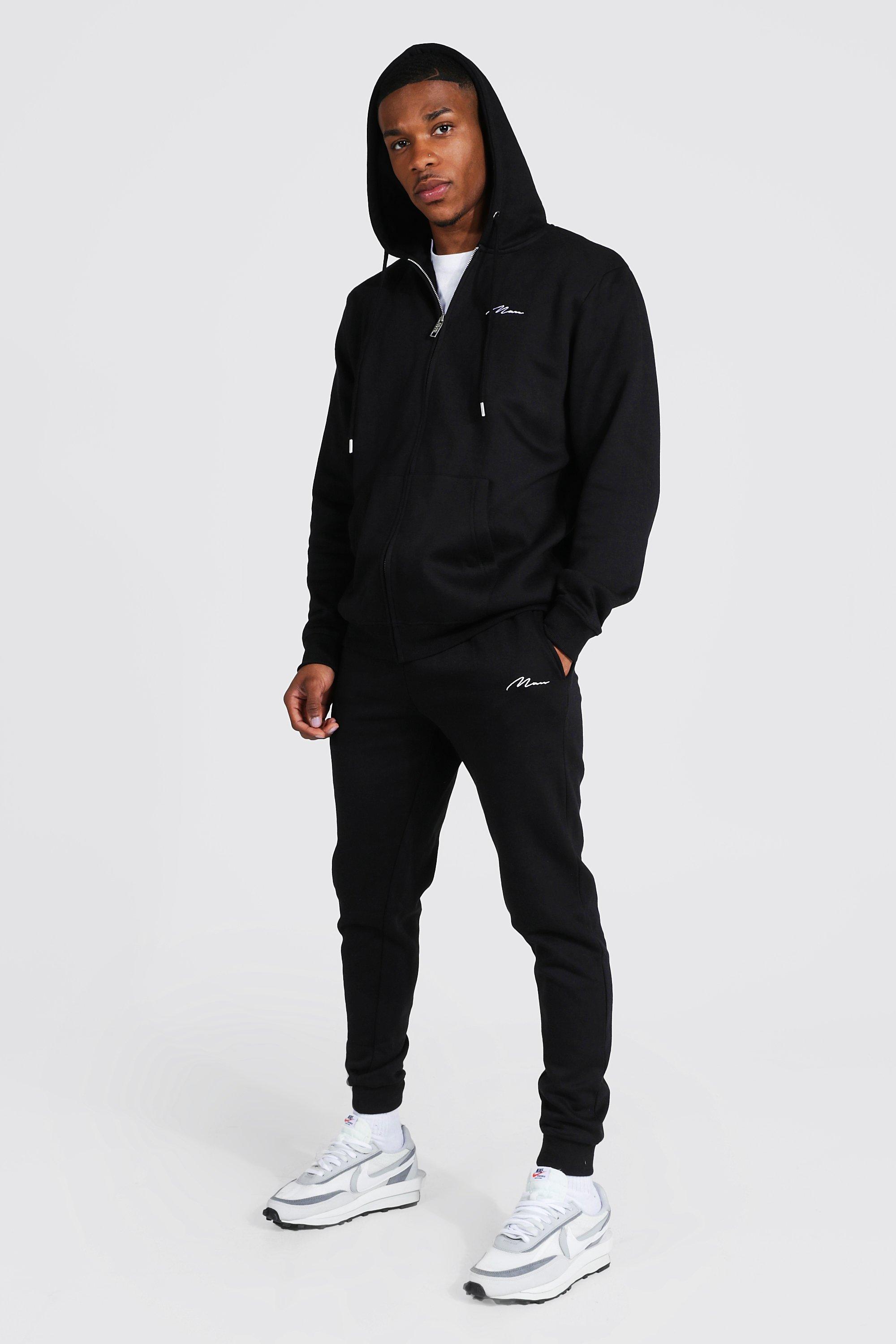 Black best sale boohooman tracksuit