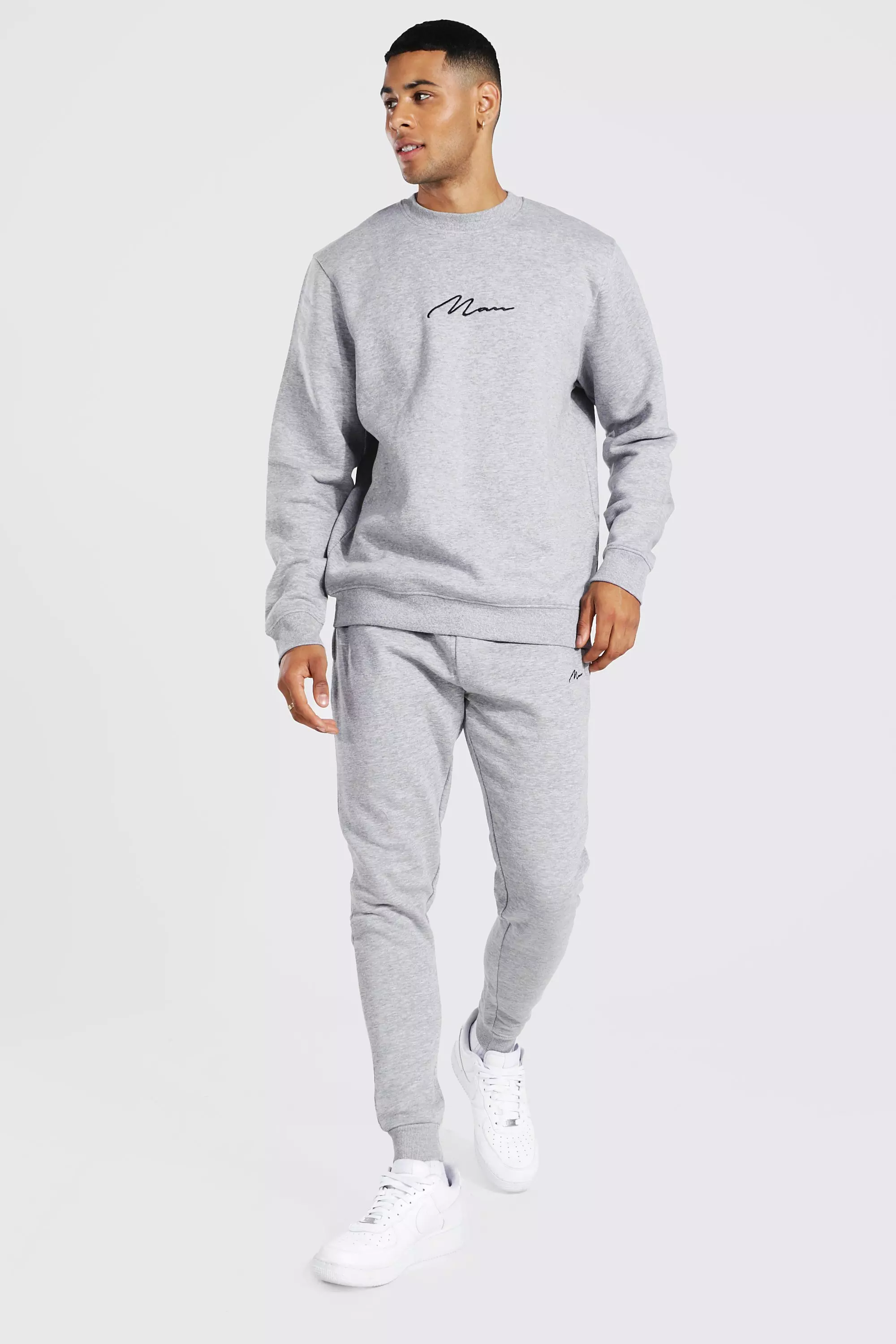 Man Signature Sweatshirt Tracksuit boohooMAN FR