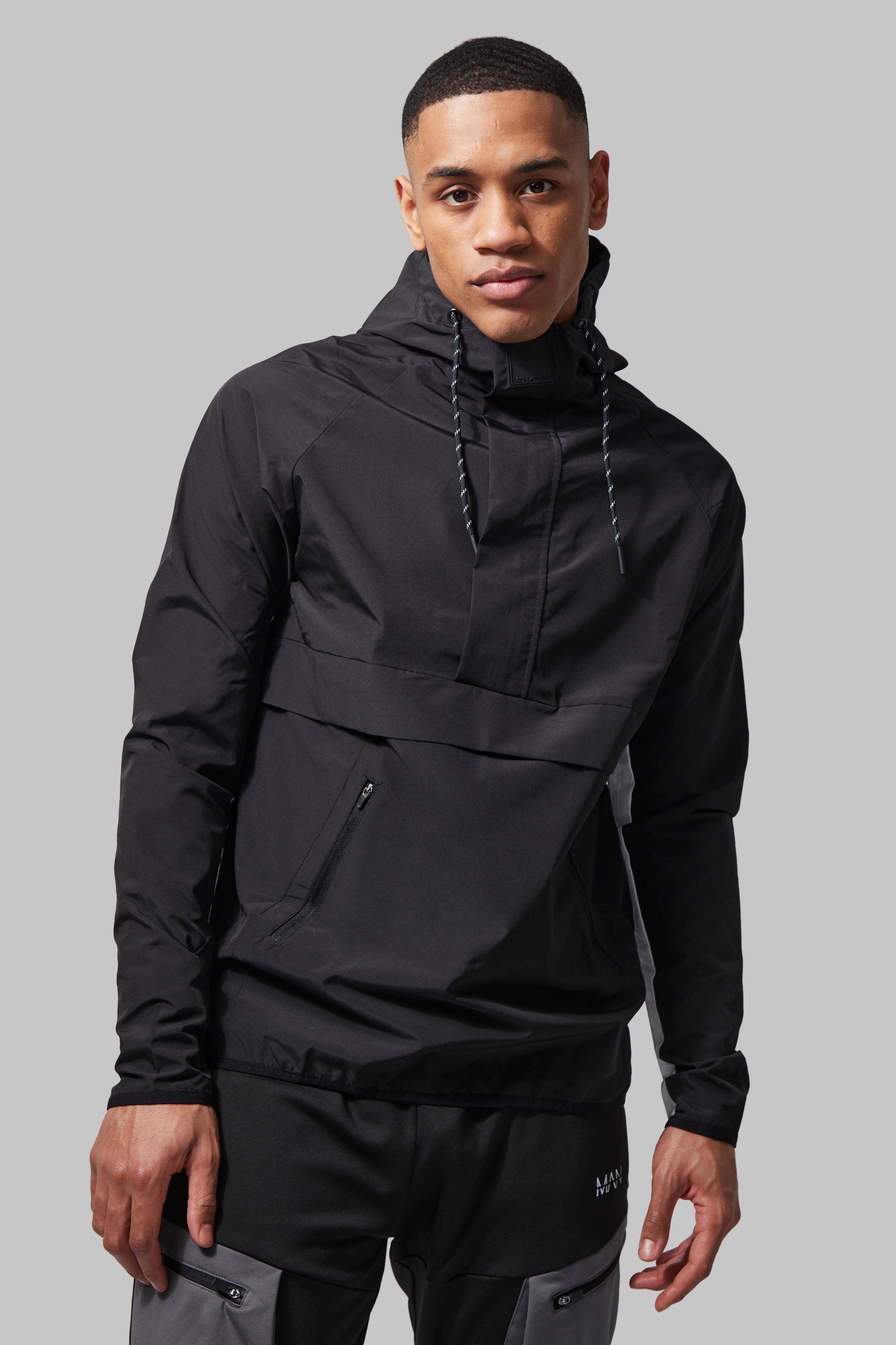 Man Active Gym Colour Block Windbreaker | boohooMAN USA