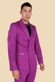 Purple Double Breasted Skinny Suit Jacket