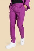 Purple Skinny Zip Suit Trousers