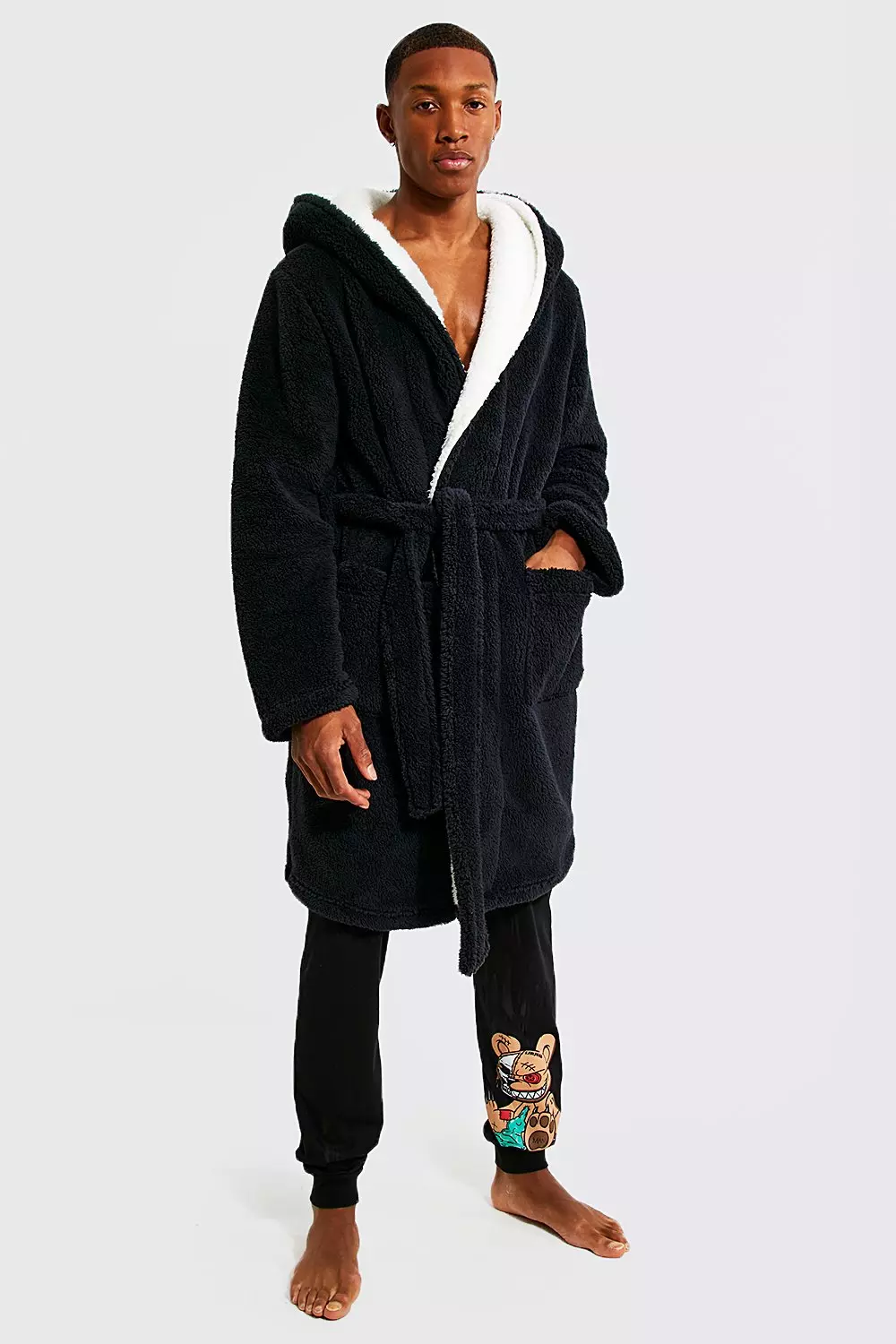 Borg lined dressing gown hot sale