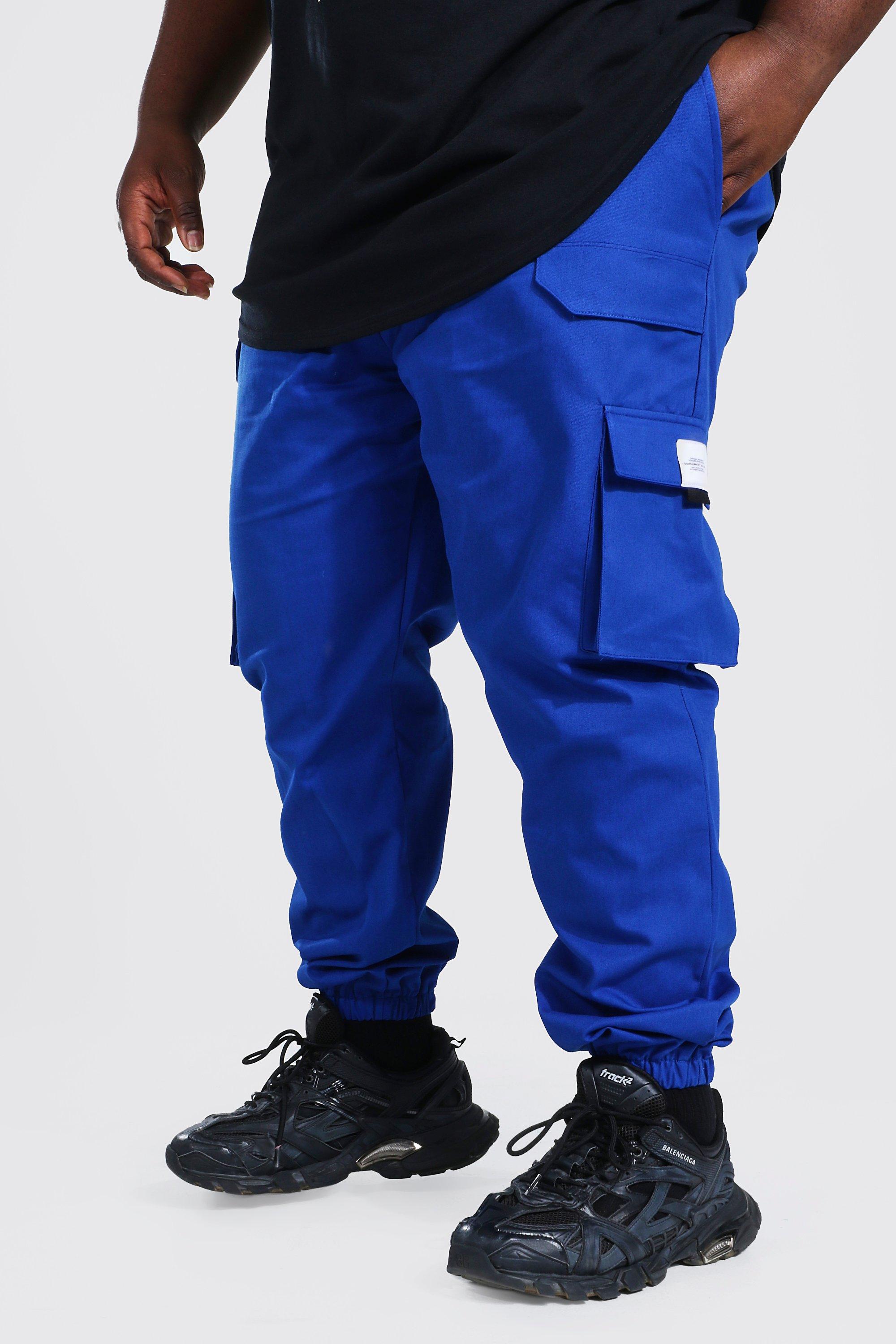 Men's Tall Twill Belt Front Cargo Joggers With Tab