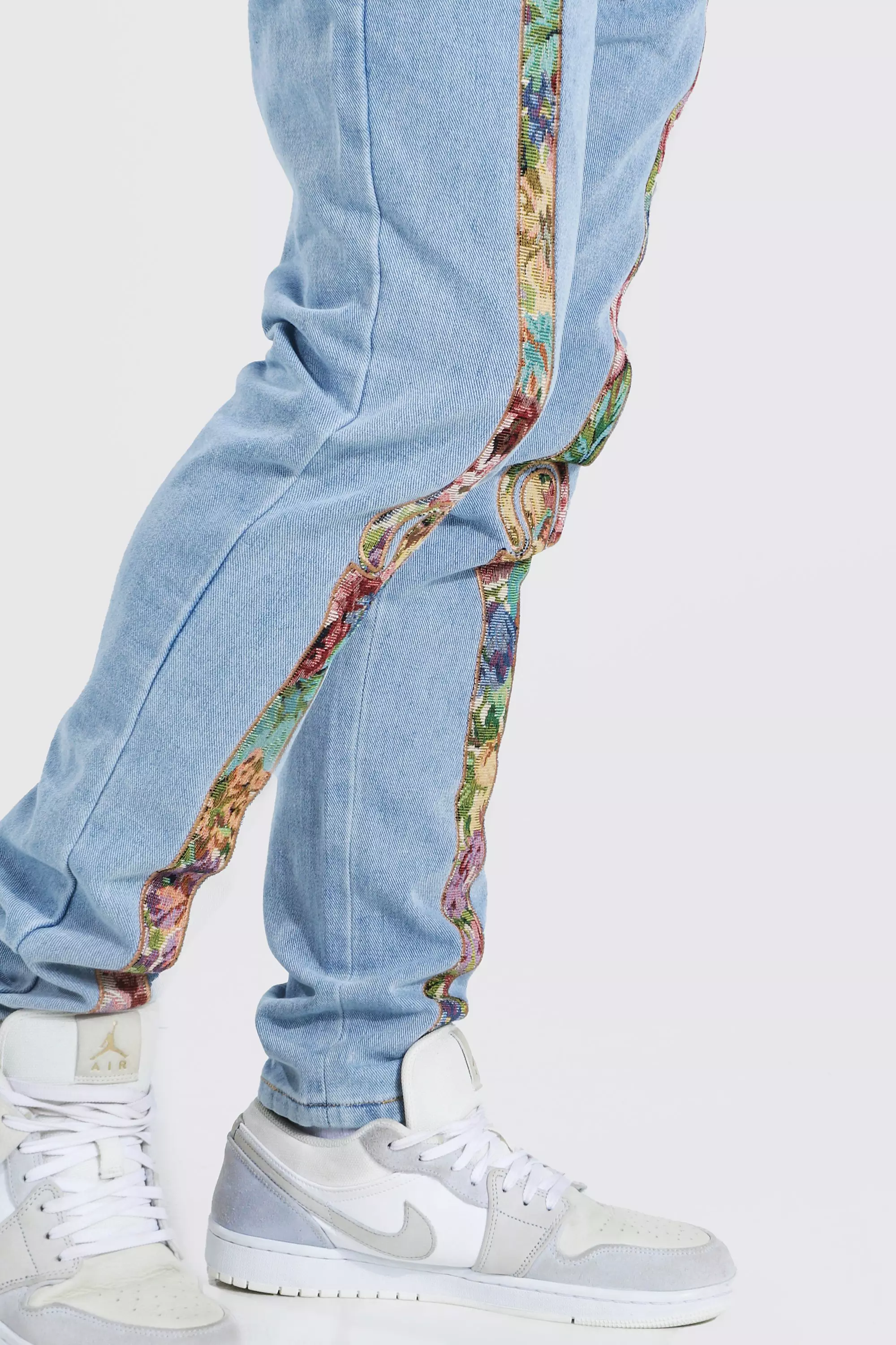 Light blue Slim Skeleton Tapestry Jeans alternative image