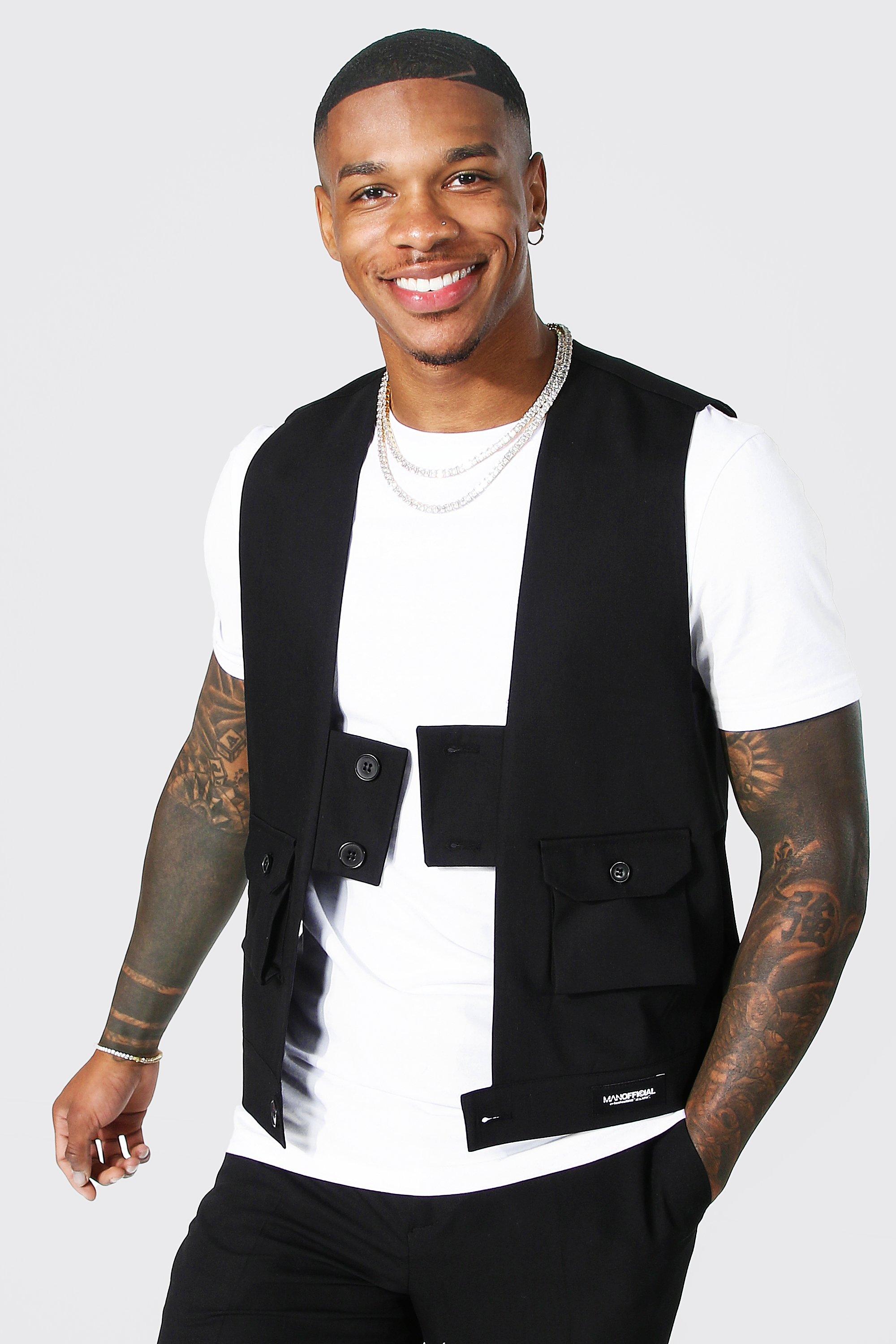 Man Utility Vest With Rubber Branding