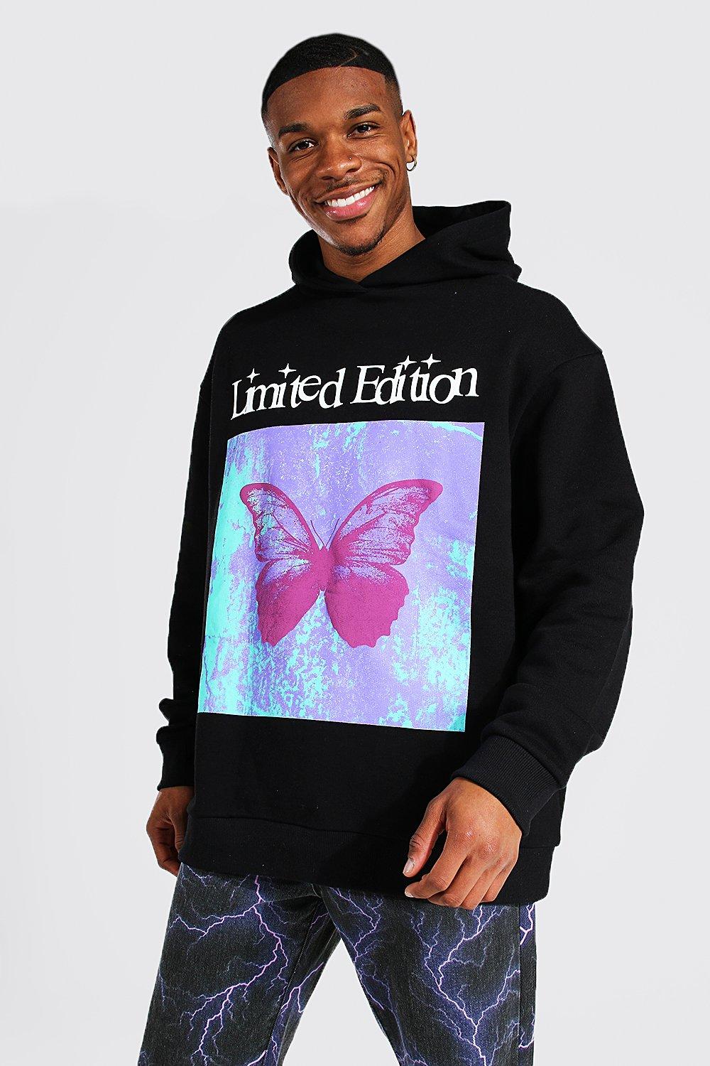 Oversized Limited Edition Butterfly Hoodie boohooMAN UK