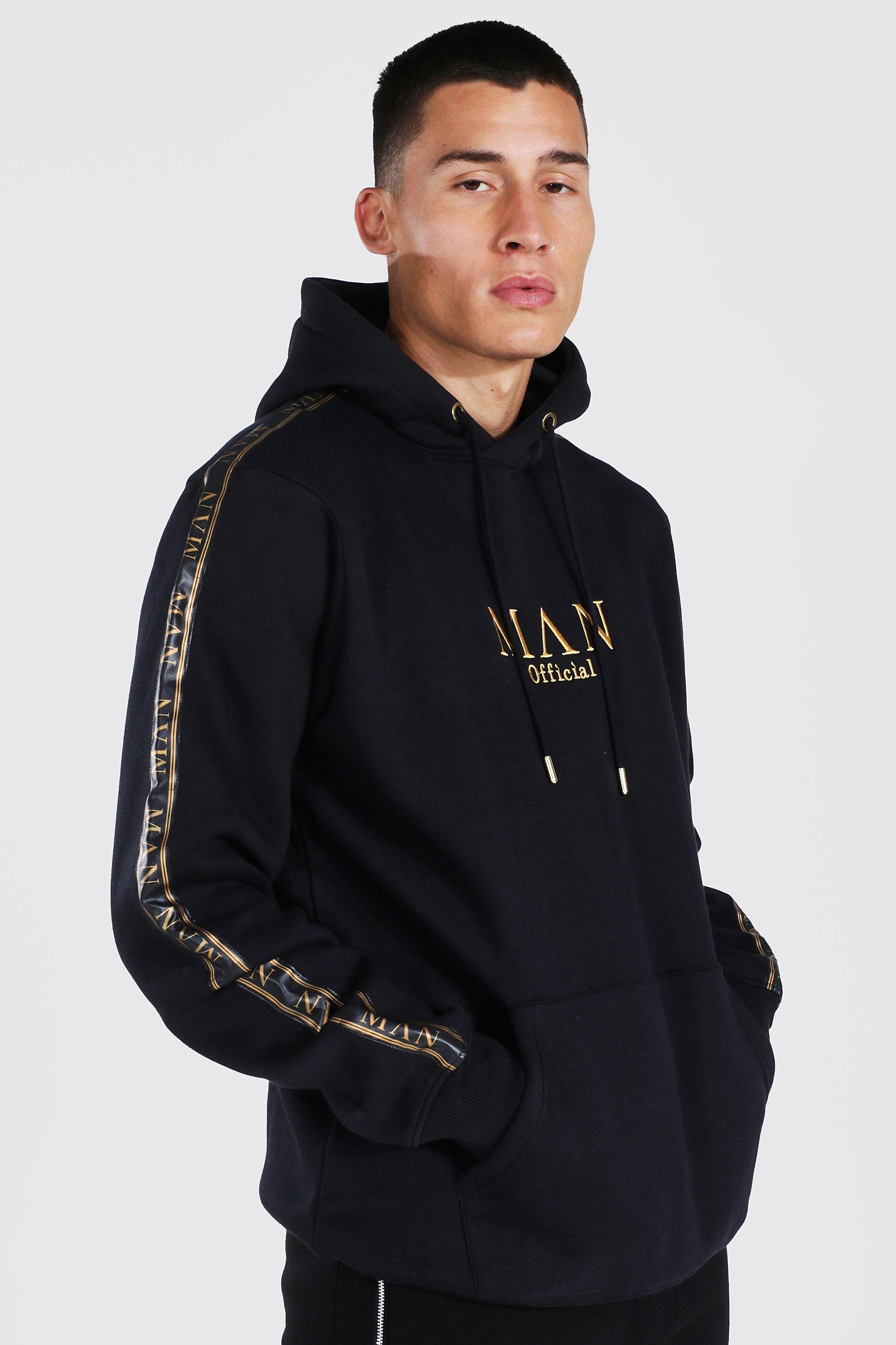 Black hoodie online boohooman