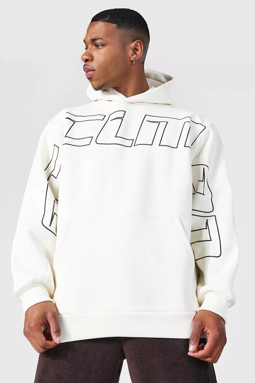 Oversized Ofcl Man Teddy Graphic Hoodie boohooMAN