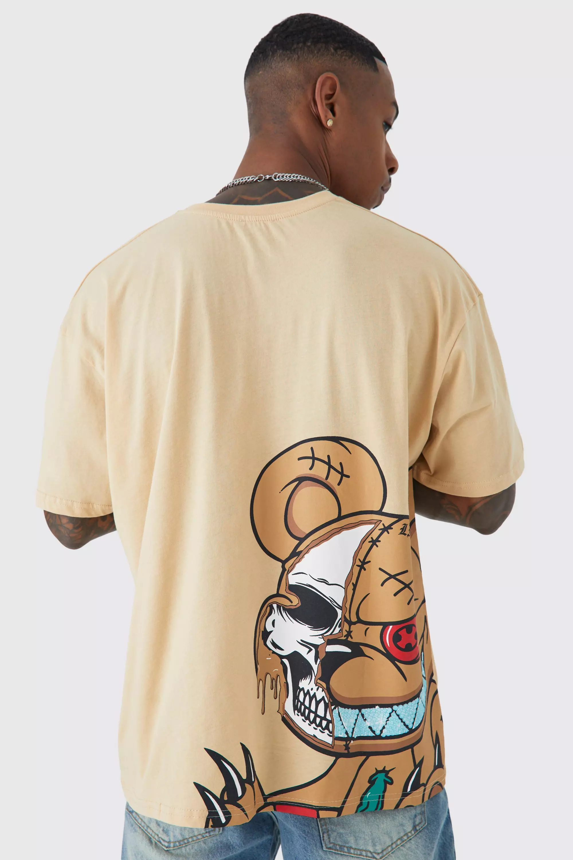 Oversized Ofcl Man Teddy Graphic T-shirt Sand