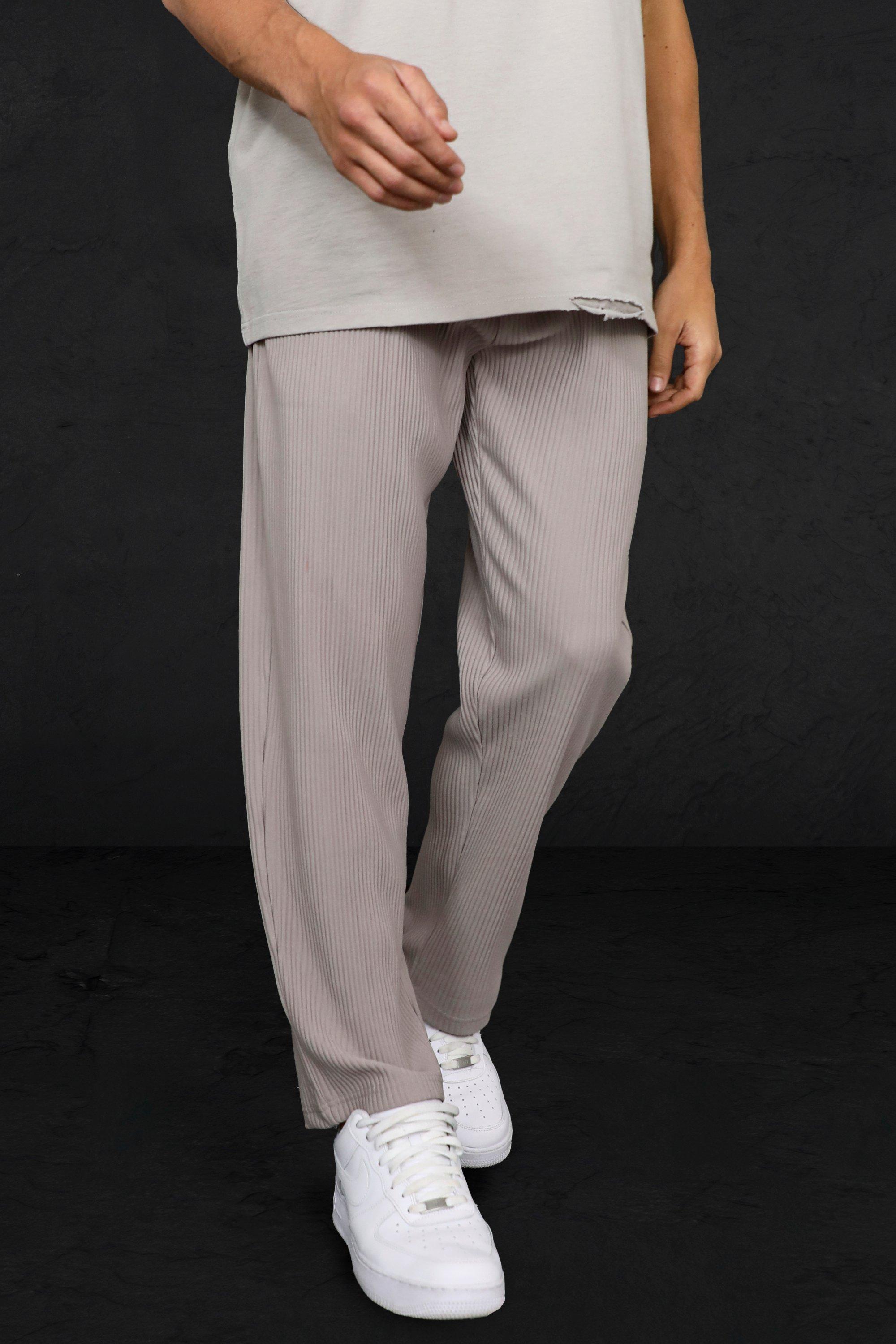 Light grey Slim Fit Pleated Trouser