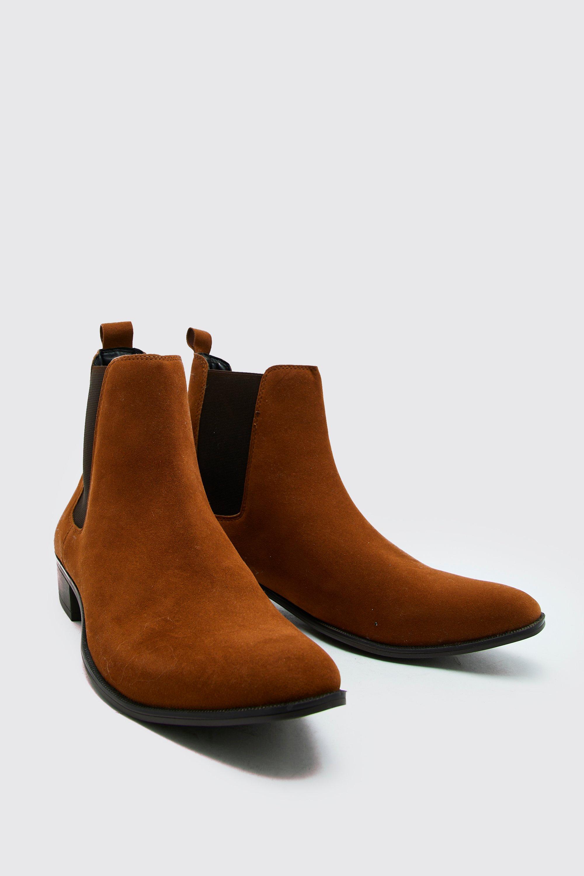 Faux Suede Cuban Boot | boohooMAN USA