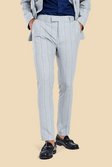 Grey Skinny Pinstripe Suit Pants