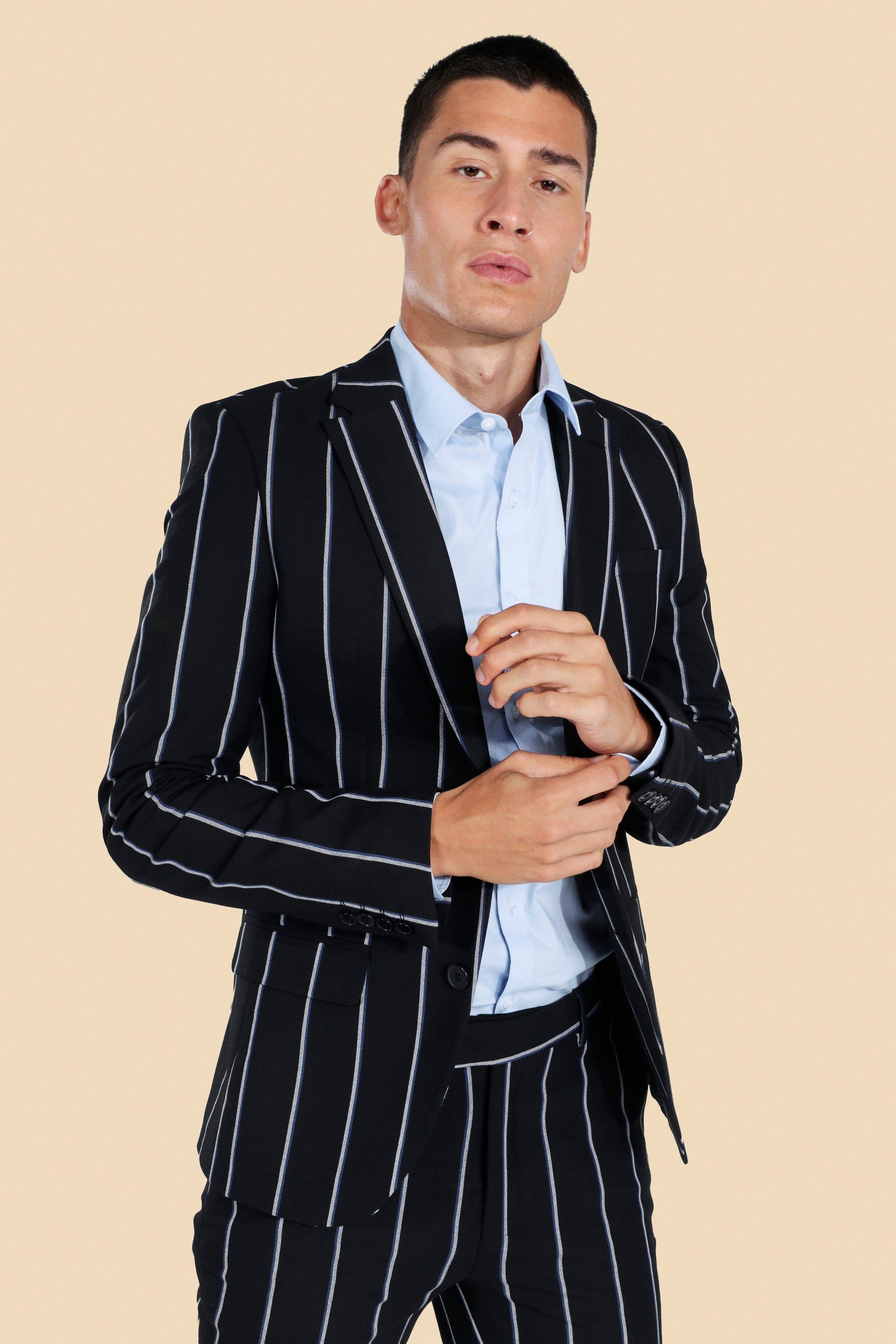 Pinstripe hotsell jacket mens