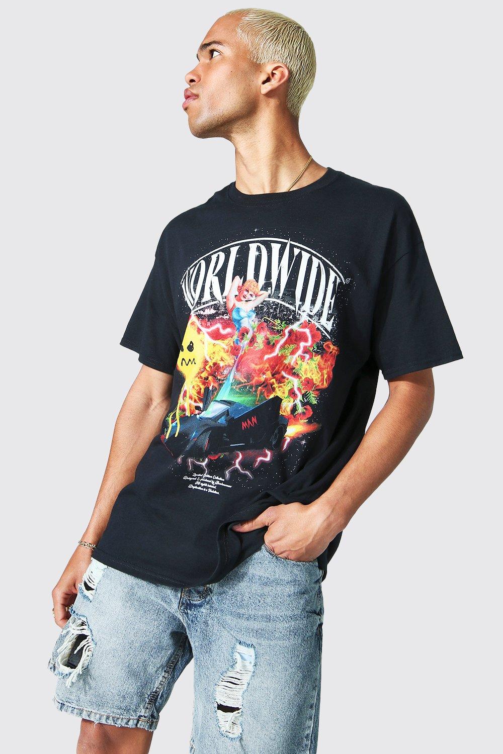 Worldwide Graphic Oversized T-Shirt