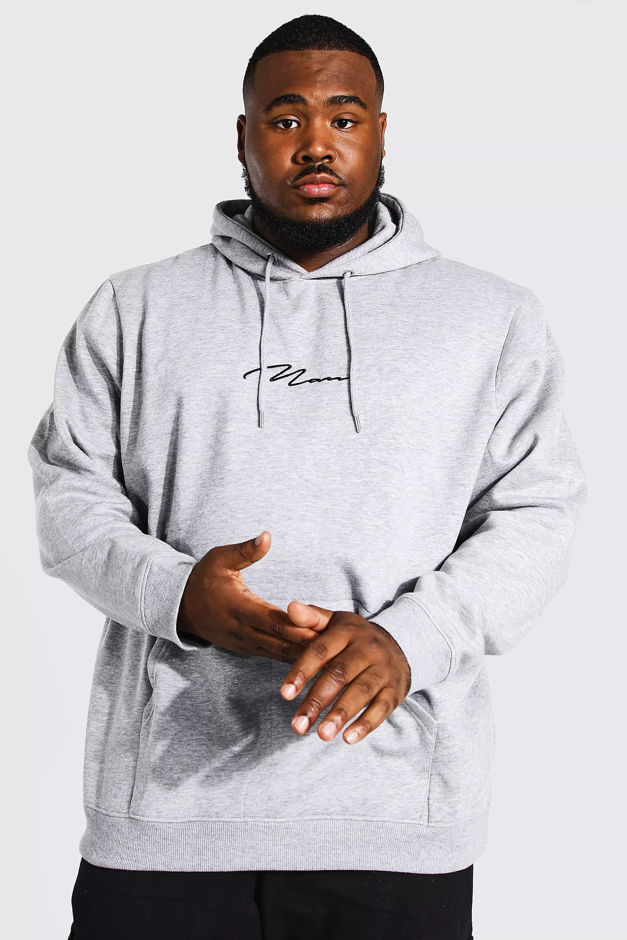 Boohooman grey hoodie hotsell