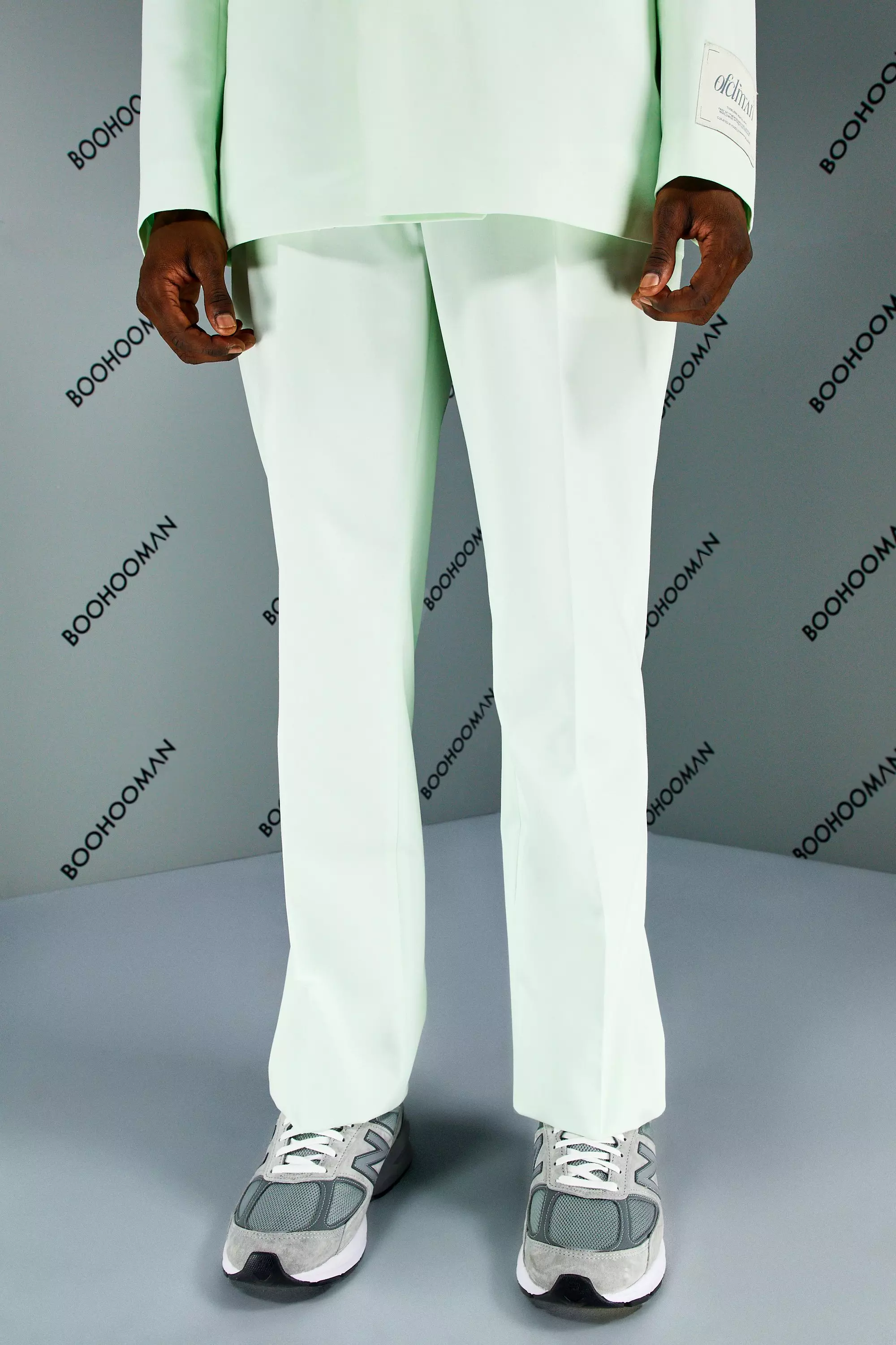 Relaxed Fit Suit Pants With Chain Mint