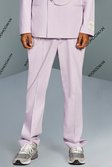 Lilac Relaxed Fit Dress Pants With Chain