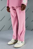 Pink Relaxed Fit Suit Pants With Chain