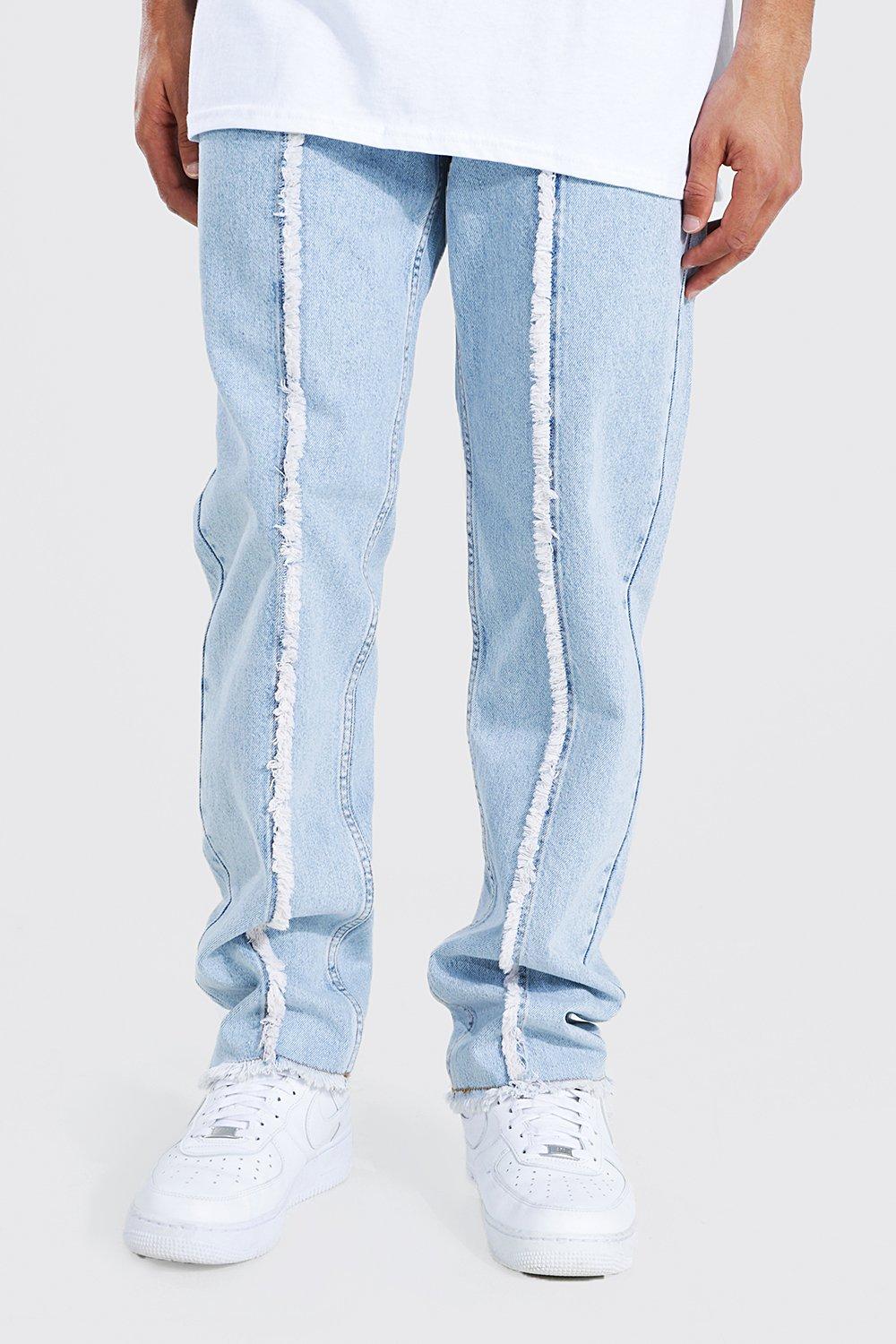 Relaxed Fit Rigid Seam Detail Jeans | boohooMAN USA