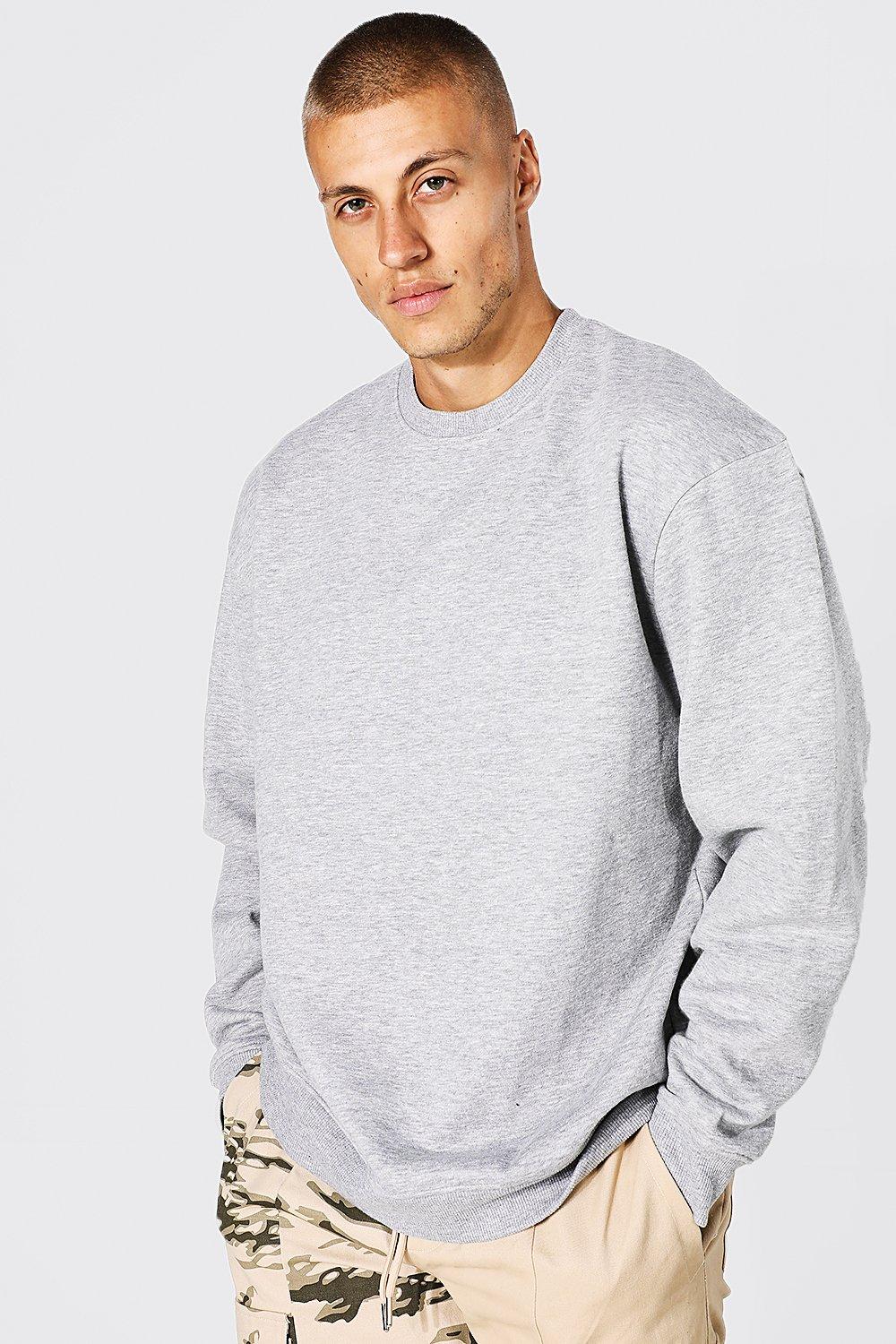 Boohooman grey sweatshirt new arrivals