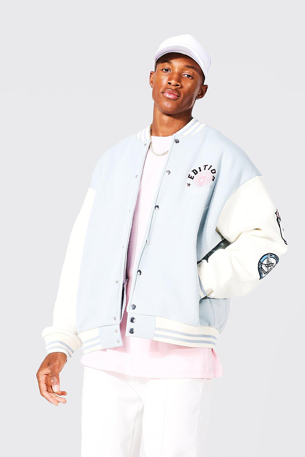 Asos Oversized Jersey Bomber Jacket With Patch Pockets, $52, Asos