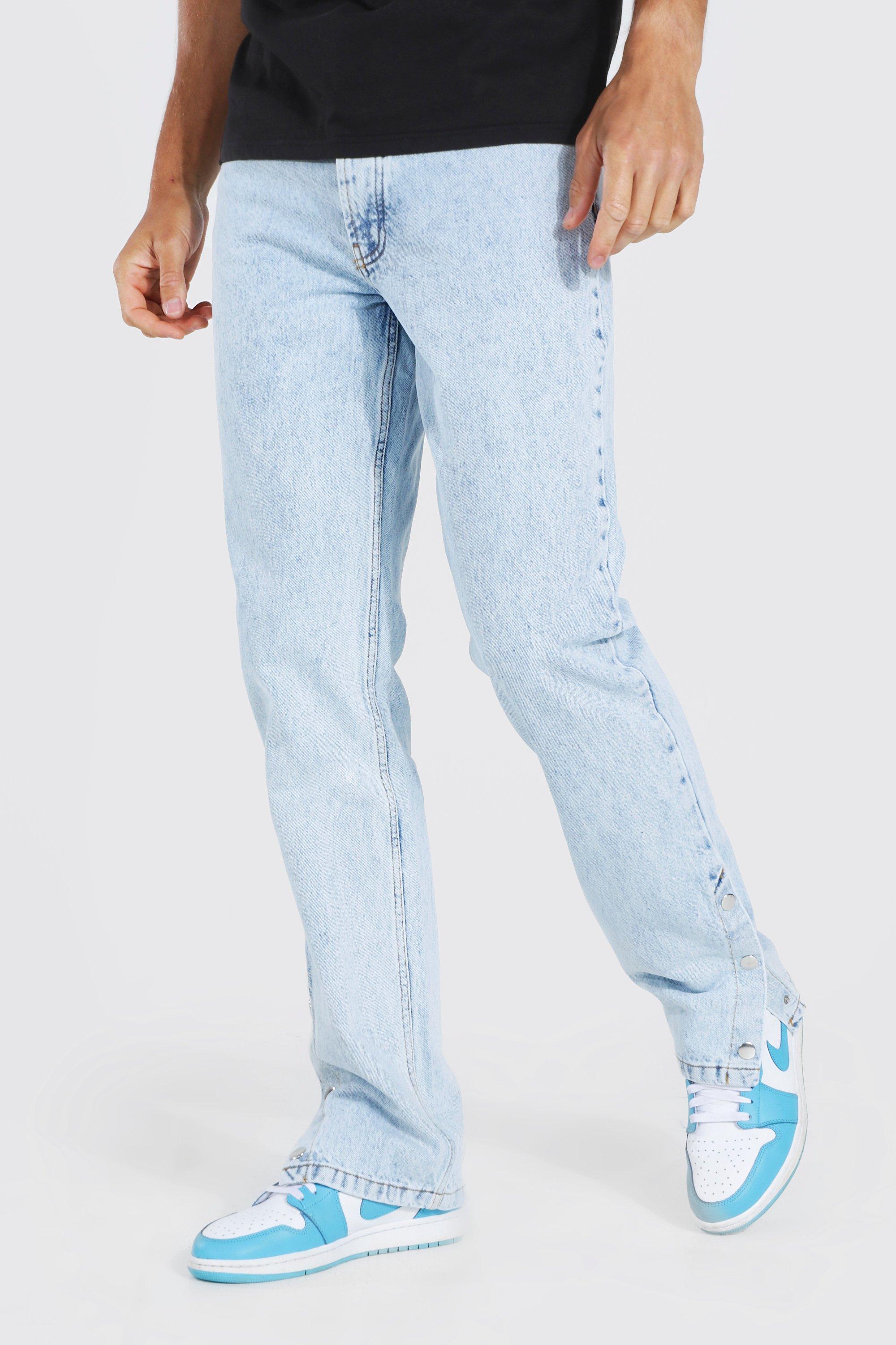 Tall Straight Leg Popper Hem Jean