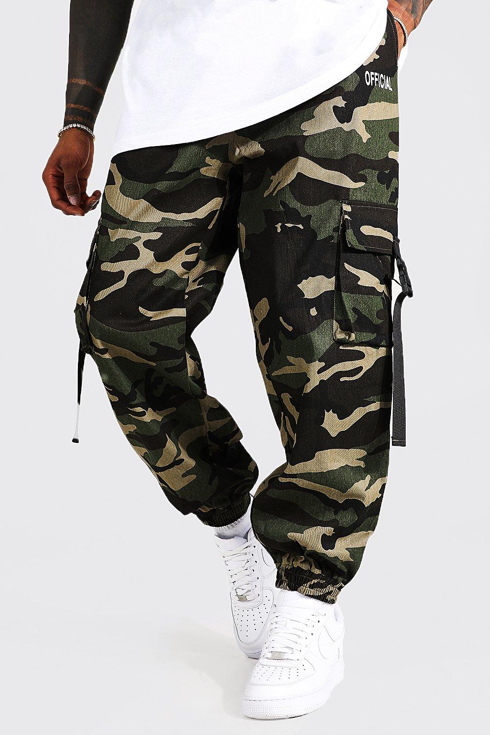 Elastic Waist Relaxed Camo Cargo Jogger