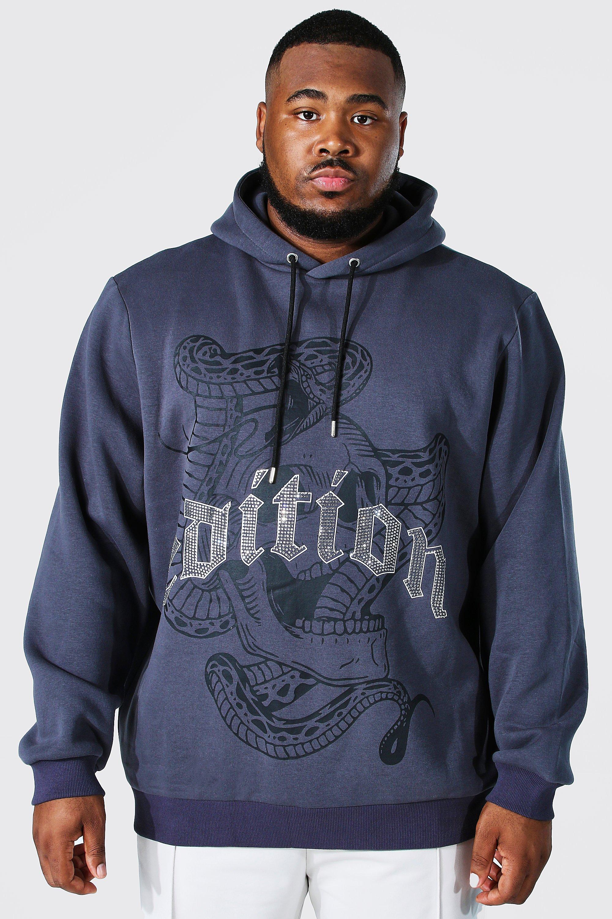 Mens Sweatshirt Rhinestone, Men Hoodie Rhinestone