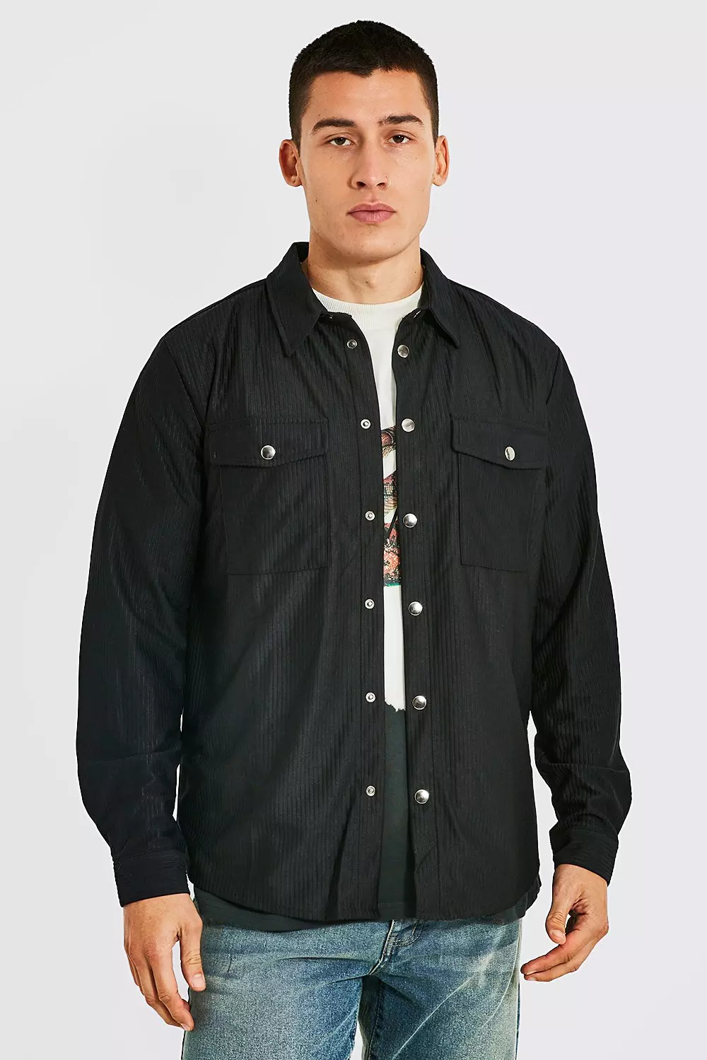 Black Corduroy Overhemd alternatieve afbeelding