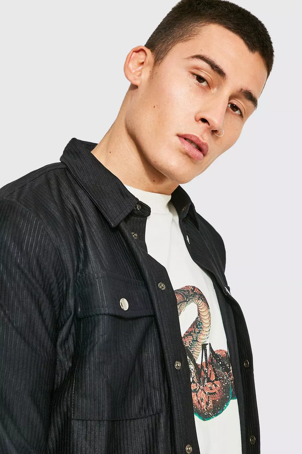 Black Corduroy Overhemd alternatieve afbeelding