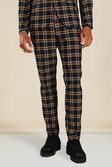 Navy Skinny Check Suit Trousers