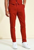 Dark red Skinny Suit Pants