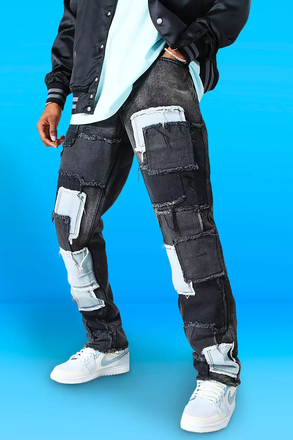 Jean patchwork homme hotsell