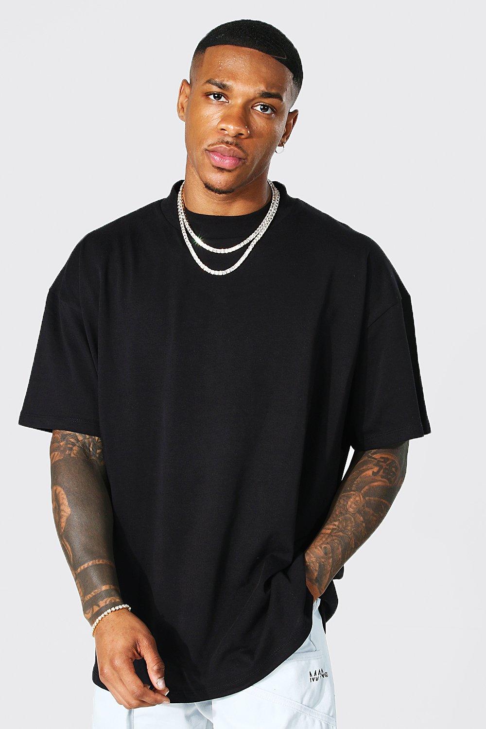 boohooMAN Men's Oversized Extended Neck Graphic T-Shirt