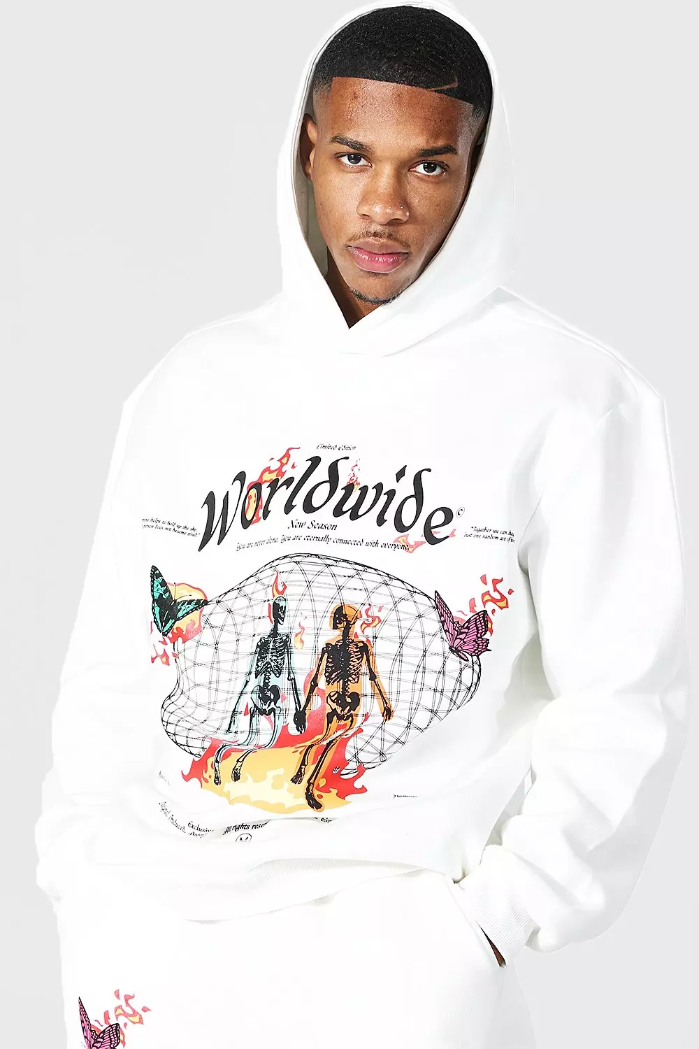 White Oversized Worldwide Graphic Tracksuit alternative image