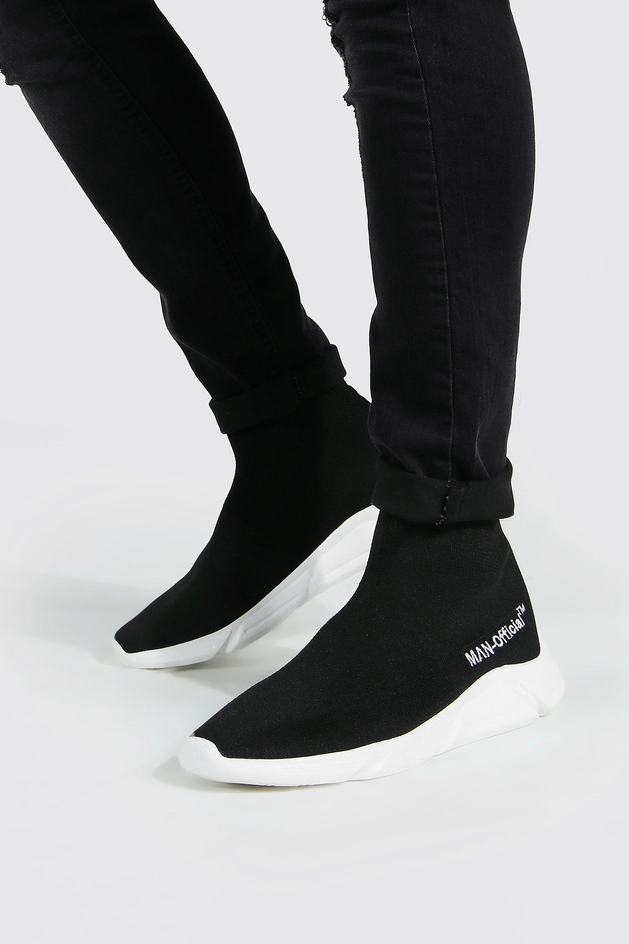 Official Man Knitted Sock Boot | boohooMAN