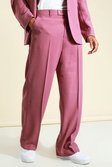 Anzughose mit weitem Bein, Pink