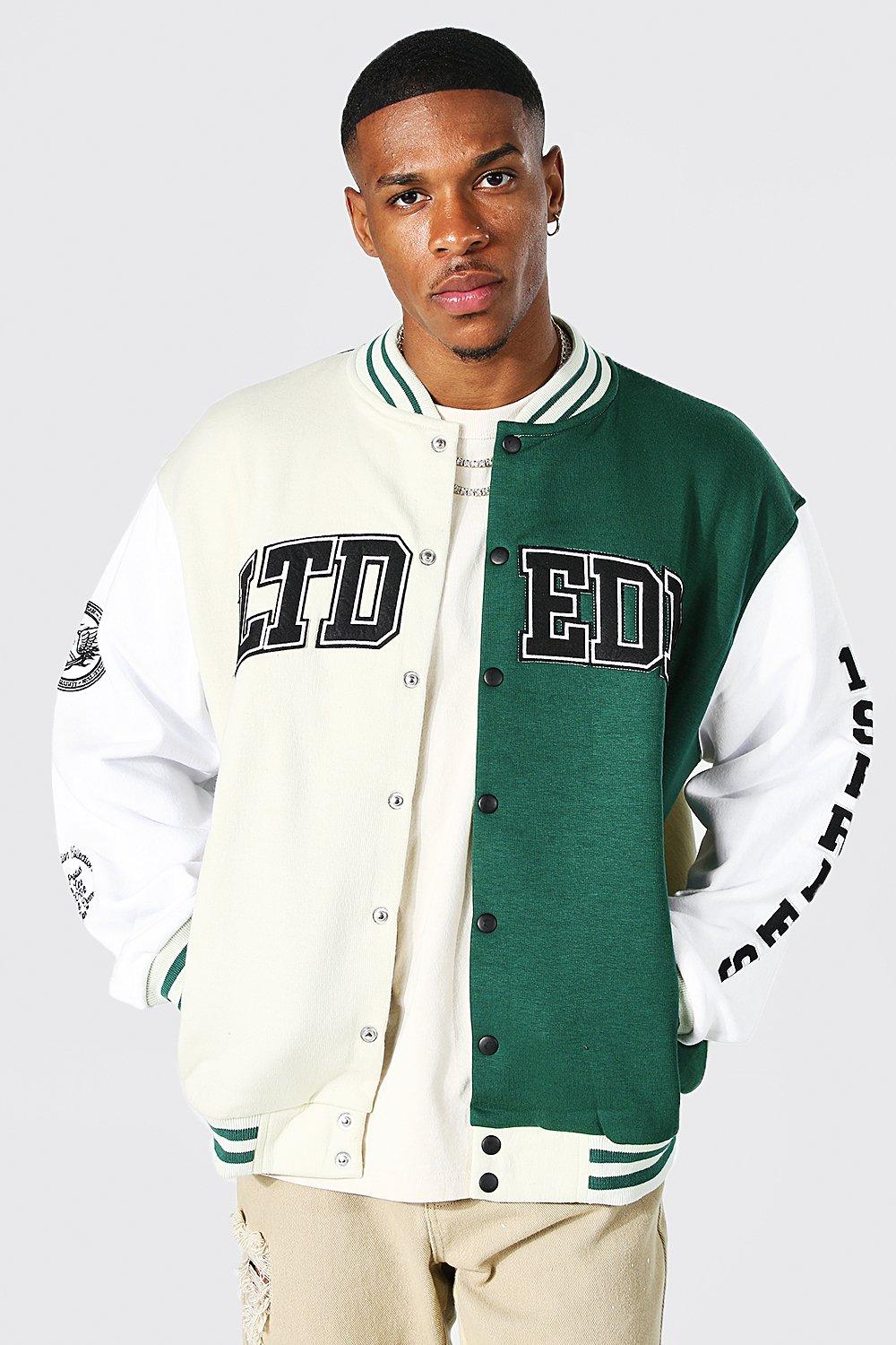 Varsity Bomber Jacket - Green/Vanilla