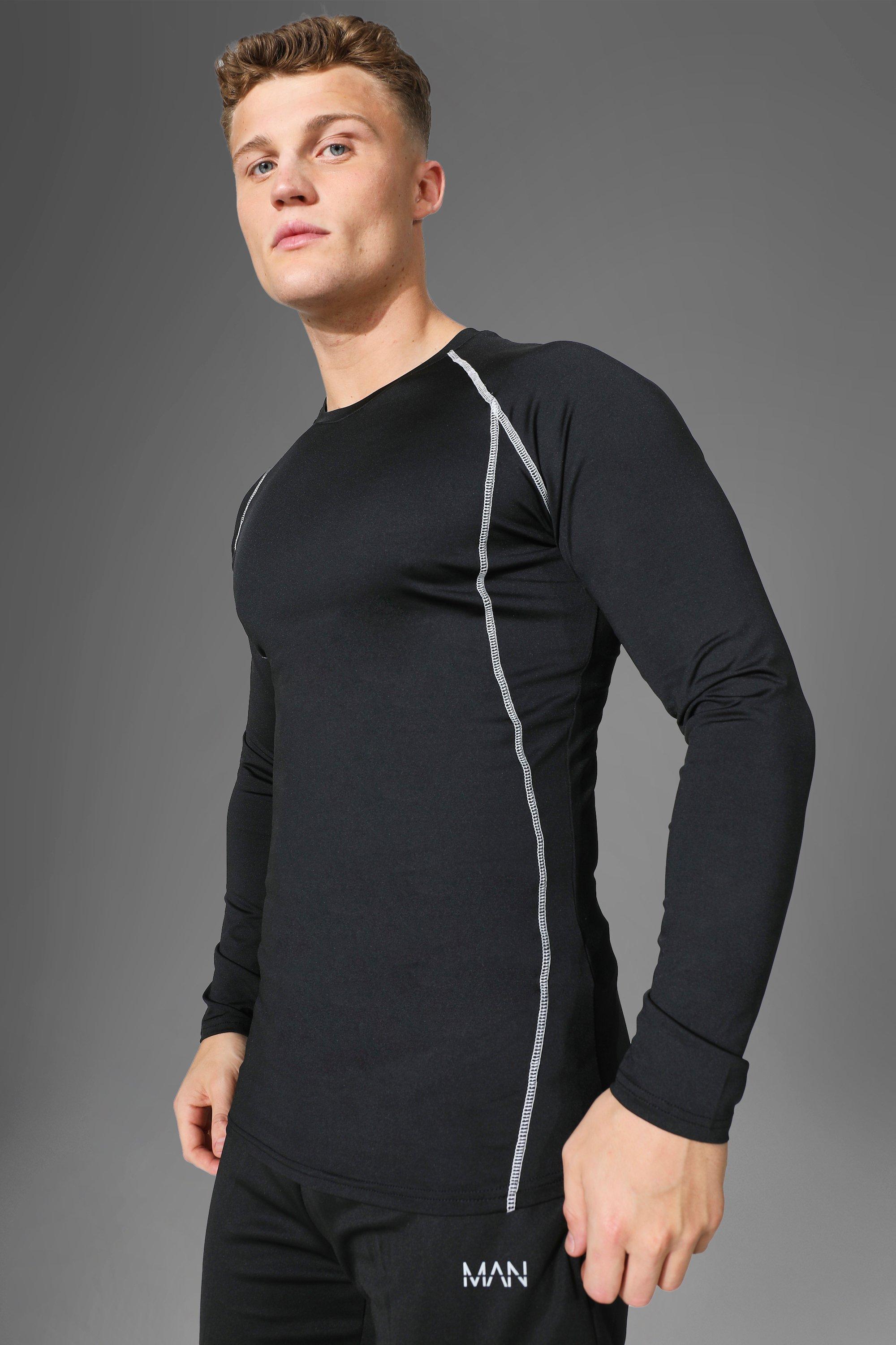 Man Active Gym Reflective Compression Ls Top