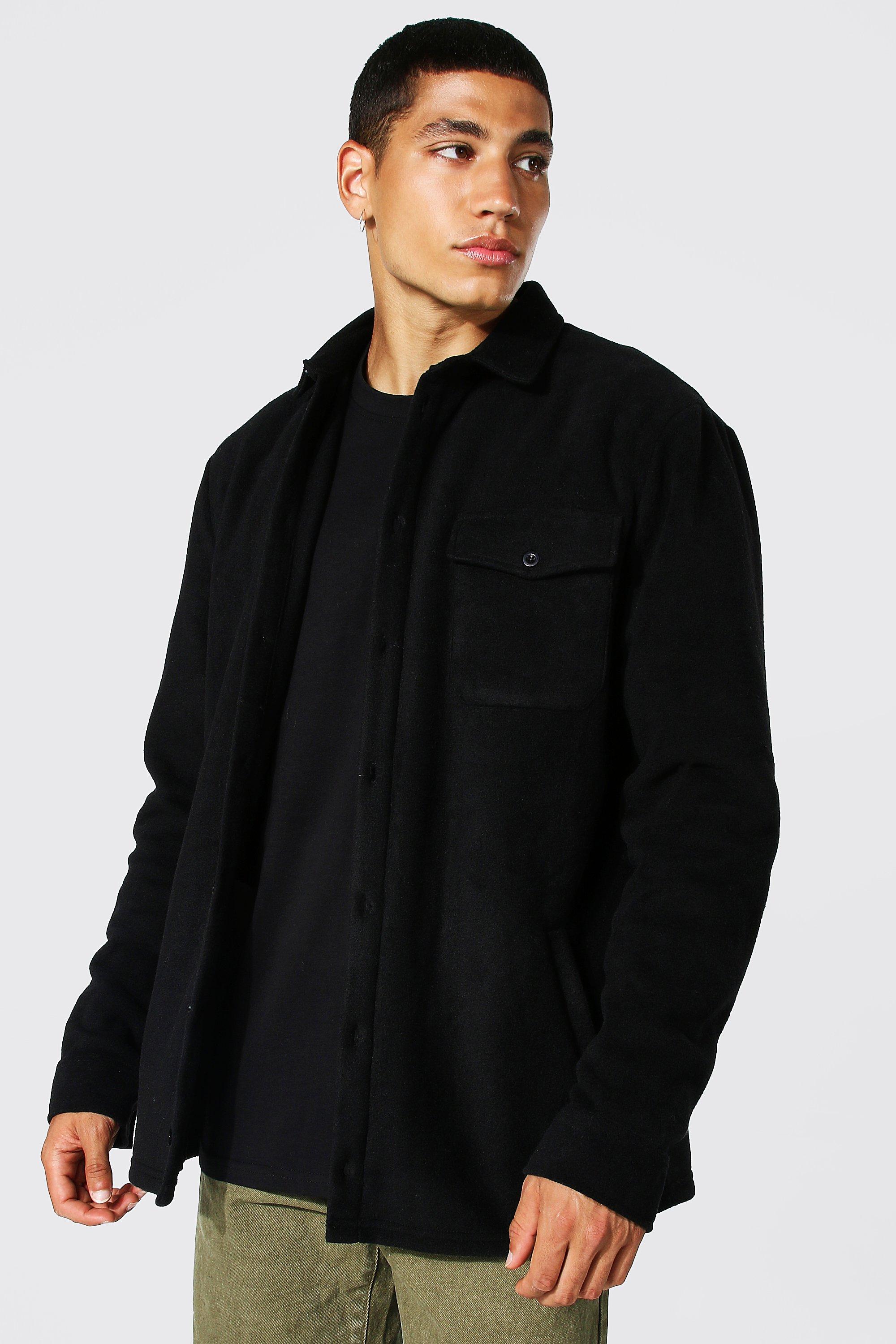 Polar Fleece Overshirt | boohooMAN USA