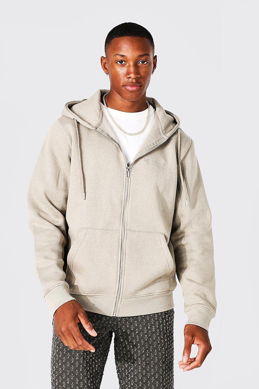 Borg Zip Hoodie With Bungee Hem